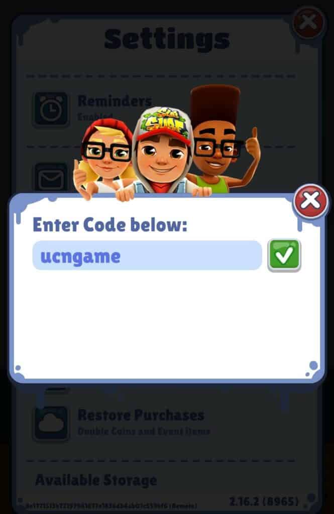 Redeem Subway Surfers Promo Codes