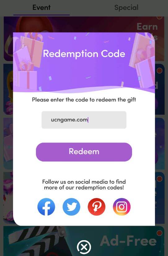 Redeem chapters codes