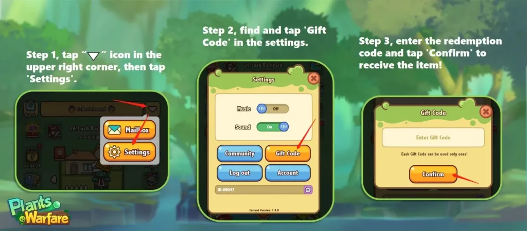 Redeem Plants Warfare Gift Codes